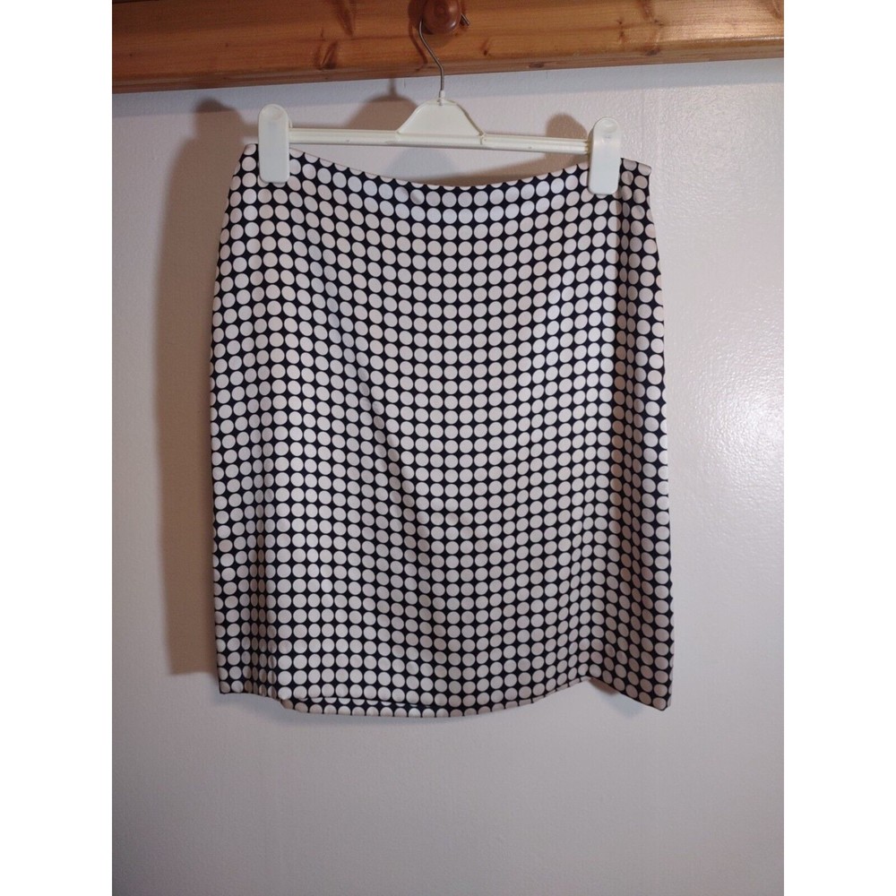Banana Republic Women's 12 Silk Skirt Black White Career Wear Fashion